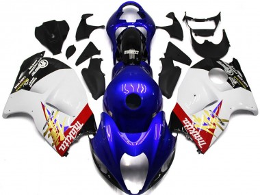 1997-2007 Logo Personnalisé Bleu & Blanc GSXR 1300 Carénage Moto