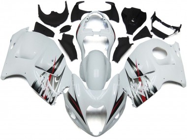 1997-2007 Style Blanc Brillant & Argent GSXR 1300 Carénage Moto