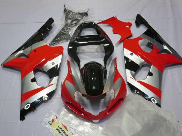 2000-2002 Rouge Argent & Noir GSXR 1000 Carénage Moto