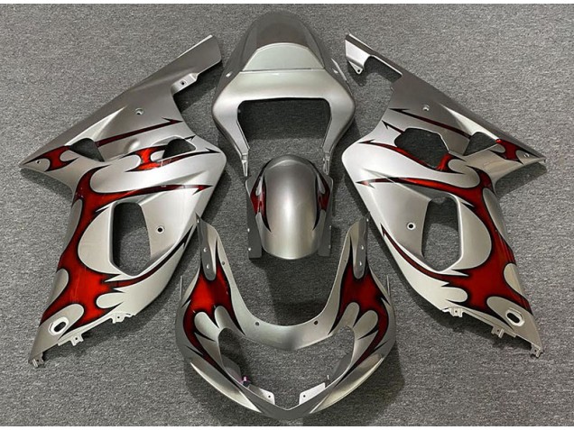 2001-2003 Argent Brillant & Rouge GSXR 600-750 Carénage Moto