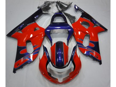 2001-2003 Rouge Brillant & Bleu GSXR 600-750 Carénage Moto