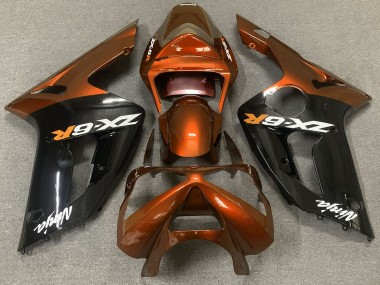 2003-2004 Orange Brillant & Noir ZX6R Carénage Moto