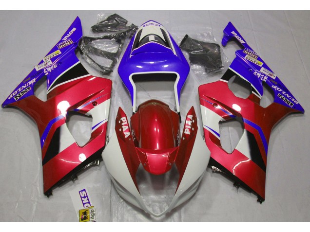 2003-2004 Rouge Bonbon Brillant & Bleu GSXR 1000 Carénage Moto