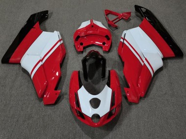 2003-2004 Rouge Brillant & Blanc Ducati 749 999 Carénage Moto