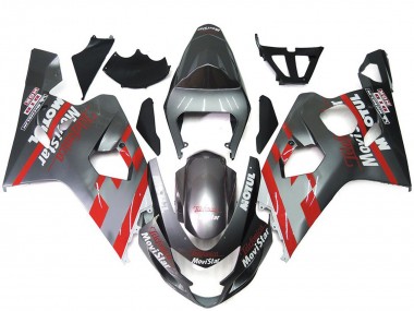 2004-2005 Argent & Rouge Movistar GSXR 600-750 Carénage Moto