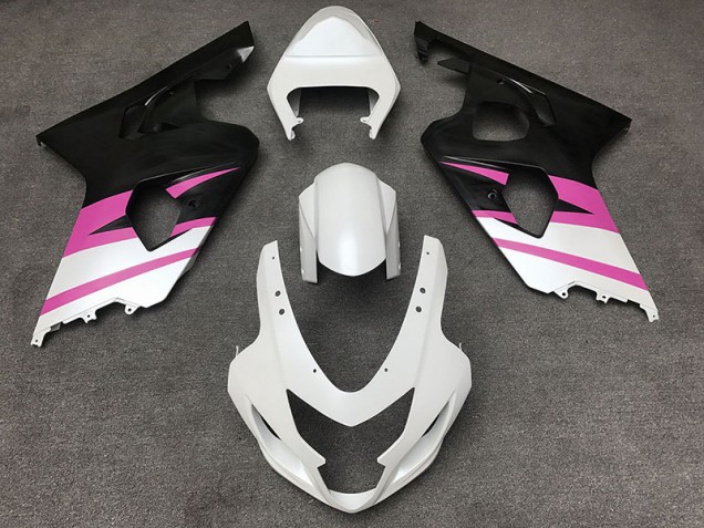 2004-2005 Blanc Mat & Rose GSXR 600-750 Carénage Moto