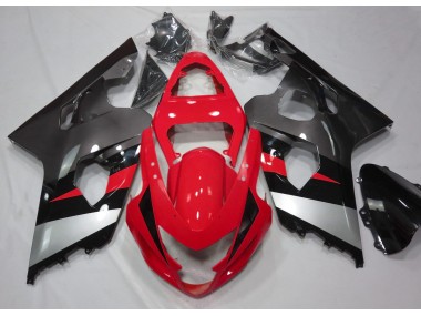 2004-2005 Brillant Rouge & Argent GSXR 600-750 Carénage Moto