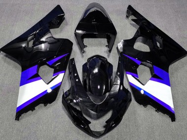 2004-2005 Noir Brillant & Bleu GSXR 600-750 Carénage Moto