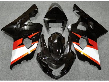 2004-2005 Noir Brillant & Orange GSXR 600-750 Carénage Moto