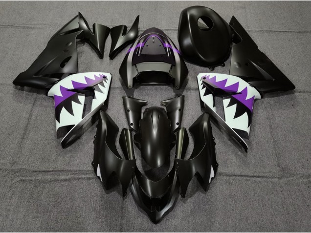 2004-2005 Requin Noir Mat & Violet ZX10R Carénage Moto