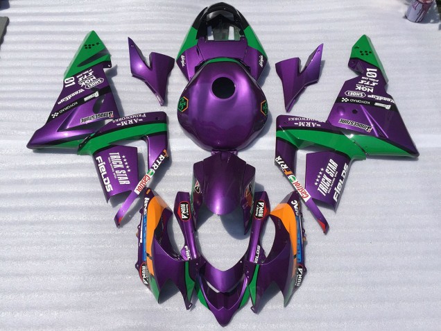 2004-2005 Violet & Vert Trickstar ZX10R Carénage Moto