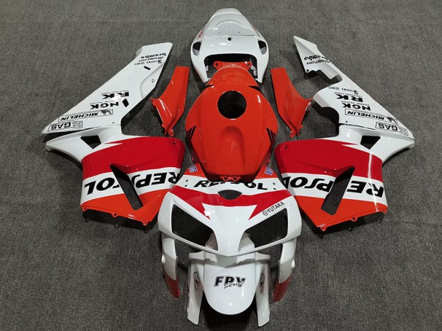 2005-2006 Blanc Rouge & Orange Repsol CBR600RR Carénage Moto