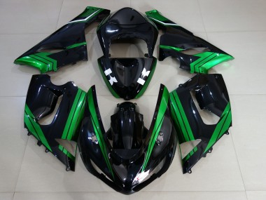 2005-2006 Noir Brillant & Vert Électrique ZX6R Carénage Moto