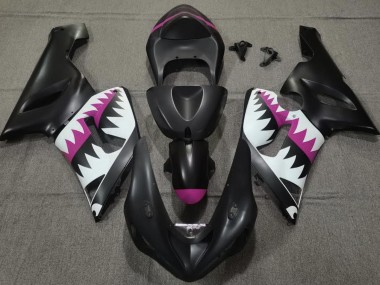 2005-2006 Requin Noir Mat & Rose ZX6R Carénage Moto