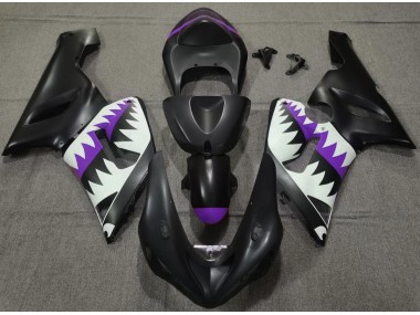 2005-2006 Requin Noir Mat & Violet ZX6R Carénage Moto