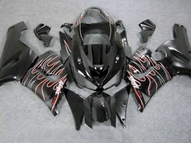 2005-2006 Rouge Noir Flamme ZX6R Carénage Moto