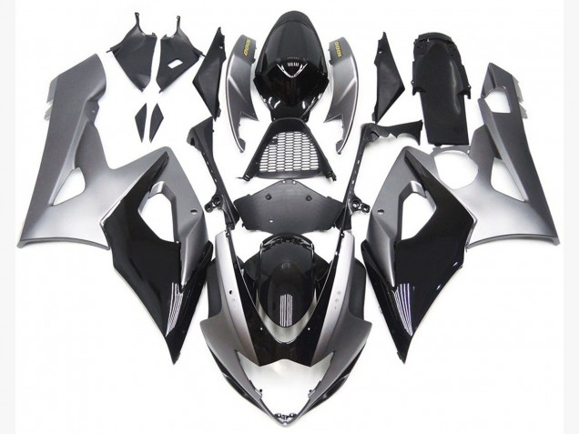 2005-2006 Style Argent & Noir Brillant GSXR 1000 Carénage Moto