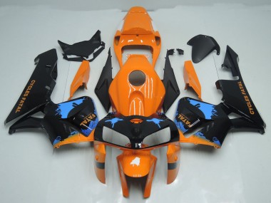 2005-2006 Éclaboussures Orange & Noires CBR600RR Carénage Moto