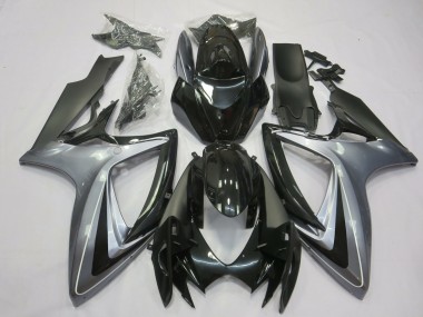 2006-2007 Argent Clair & Noir GSXR 600-750 Carénage Moto