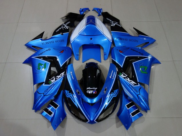 2006-2007 Bleu Liquide & Logos ZX10R Carénage Moto