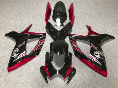 2006-2007 Design Rouge Brillant & Noir GSXR 600-750 Carénage Moto