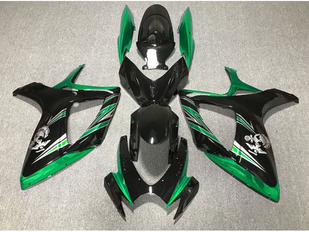 2006-2007 Design Vert Brillant & Noir GSXR 600-750 Carénage Moto