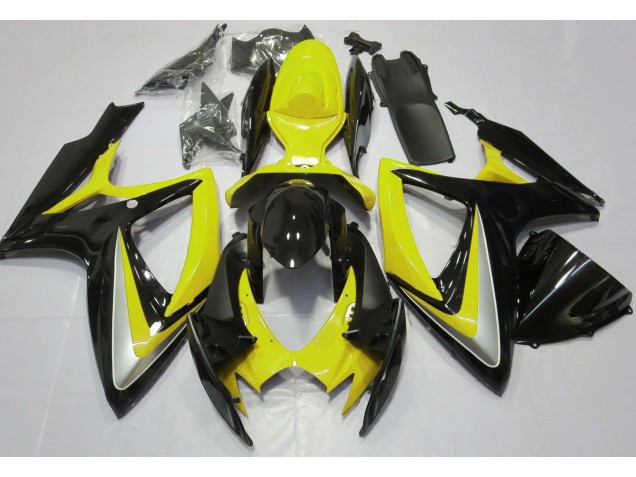 2006-2007 Jaune Brillant Débadgé GSXR 600-750 Carénage Moto