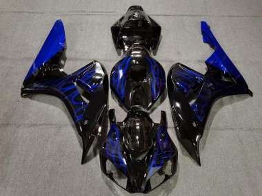 2006-2007 Noir Brillant Bleu Flamme CBR1000RR Carénage Moto