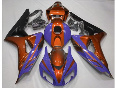 2006-2007 Orange Brillant & Bleu Foncé CBR1000RR Carénage Moto