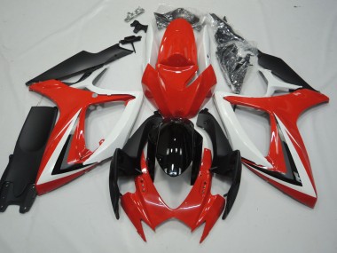 2006-2007 Rouge & Blanc GSXR 600-750 Carénage Moto