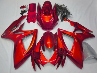 2006-2007 Rouge Brillant Uni GSXR 600-750 Carénage Moto