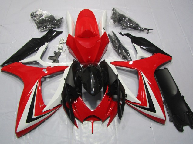 2006-2007 Rouge Noir & Blanc GSXR 600-750 Carénage Moto