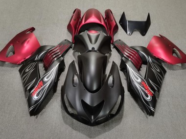 2006-2011 Noir Mat & Rouge ZX14R Carénage Moto