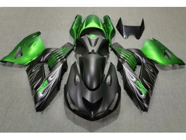 2006-2011 Noir Mat & Vert ZX14R Carénage Moto