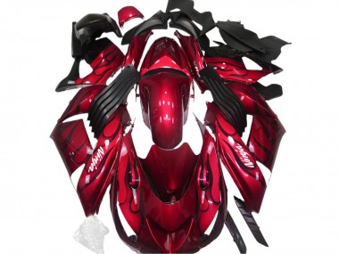 2006-2011 Rouge Brillant & Flamme ZX14R Carénage Moto