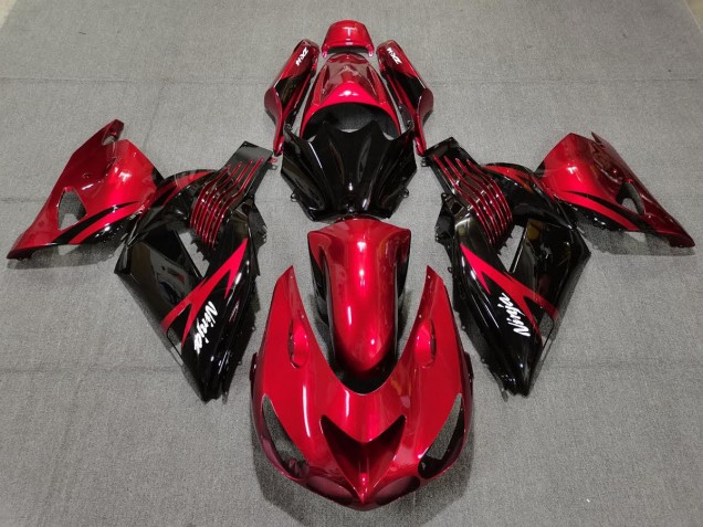 2006-2011 Rouge Feu & Noir ZX14R Carénage Moto