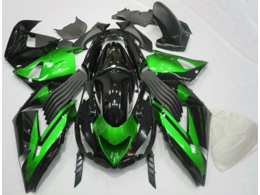 2006-2011 Vert Brillant & Noir Uni ZX14R Carénage Moto