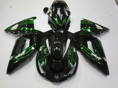 2006-2011 Vert Flamme ZX14R Carénage Moto