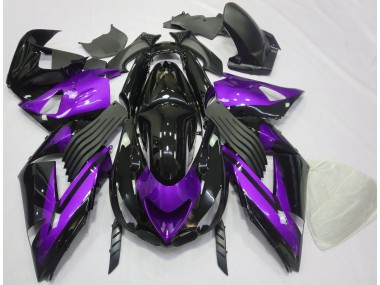 2006-2011 Violet Brillant & Noir Uni ZX14R Carénage Moto