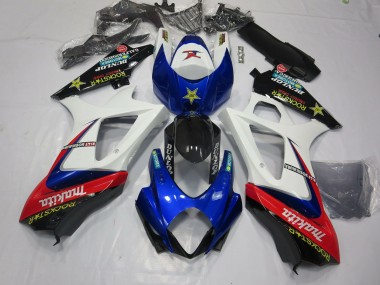 2007-2008 Blanc Rockstar GSXR 1000 Carénage Moto