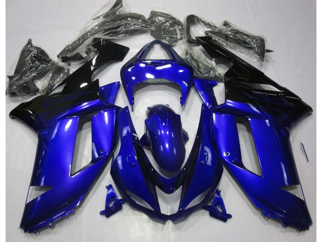 2007-2008 Bleu Brillant & Noir ZX6R Carénage Moto