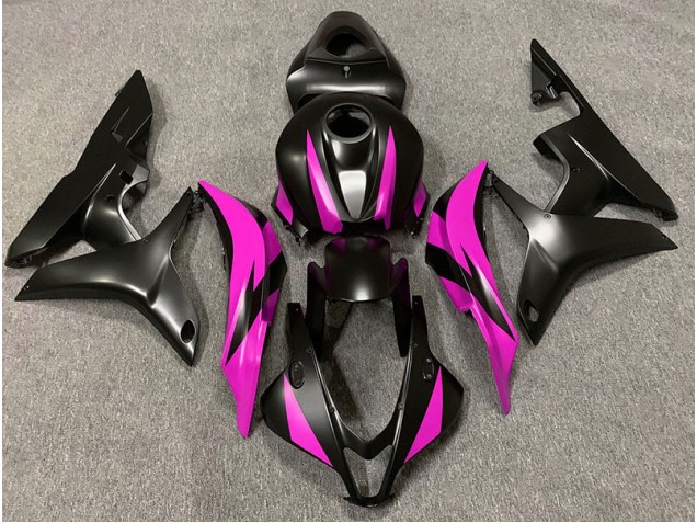 2007-2008 Design Noir Mat & Rose CBR600RR Carénage Moto