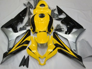 2007-2008 Jaune Brillant Argent & Noir CBR600RR Carénage Moto