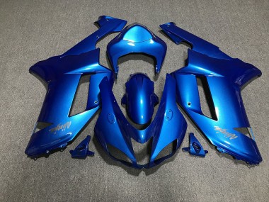 2007-2008 Logos Bleu Brillant & Chromés ZX6R Carénage Moto