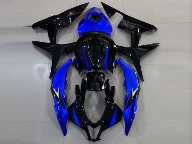 2007-2008 Noir Brillant & Bleu CBR600RR Carénage Moto