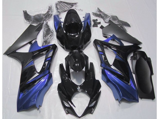 2007-2008 Noir Brillant & Bleu GSXR 1000 Carénage Moto