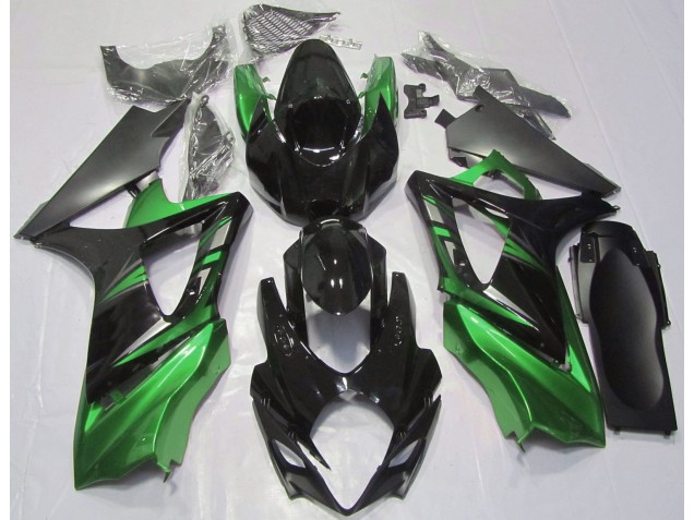 2007-2008 Noir Brillant & Vert GSXR 1000 Carénage Moto