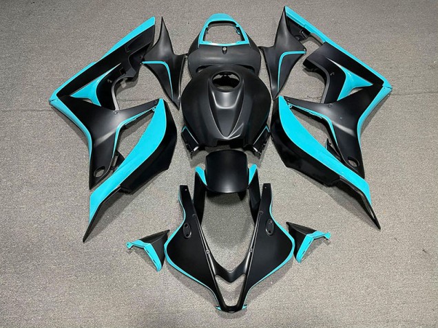 2007-2008 Noir Mat & Cyan CBR600RR Carénage Moto