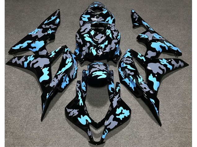 2007-2008 Personnalisé Camo Bleu CBR600RR Carénage Moto