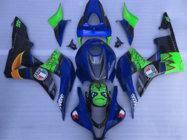 2007-2008 Requin Bleu & Vert CBR600RR Carénage Moto